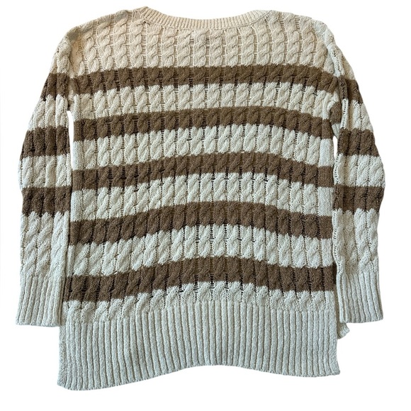 Anthropologie Pilcro Cable-Knit Preppy Striped Sweater - Picture 8 of 14